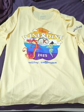 Disney Yellow RunDisney Wine & Dine 2025 Womens Long-Sleeve Shirt